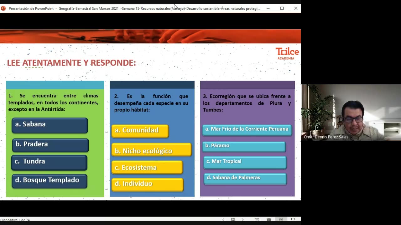 TRILCE SEMESTRAL 2021 | SEMANA 15 | GEOGRAFÍA: Recursos naturales - Desarrollo Sostenible