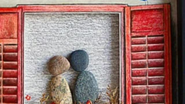 creative pebble art home decoration/Stone wall painting