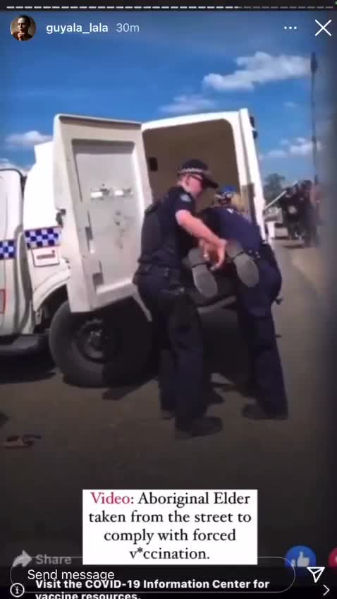 Aboriginal elder taken off the street for vacciantion