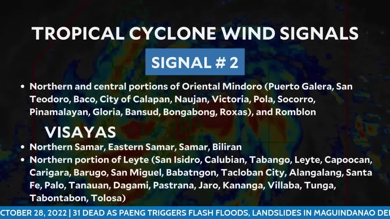 Tropical Storm Paeng intensifies; Signal No. 2 in Metro Manila, 23 other areas