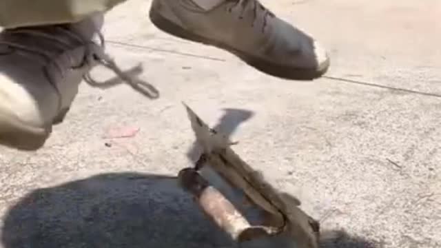 skater bricklayer doing trick with the tool