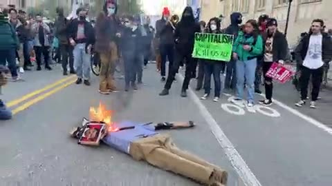 Pro-Trans Crowd Burns Michael Knowles in Effigy