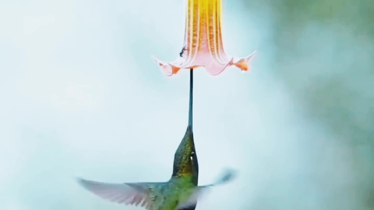 What are birds eating with long beaks?