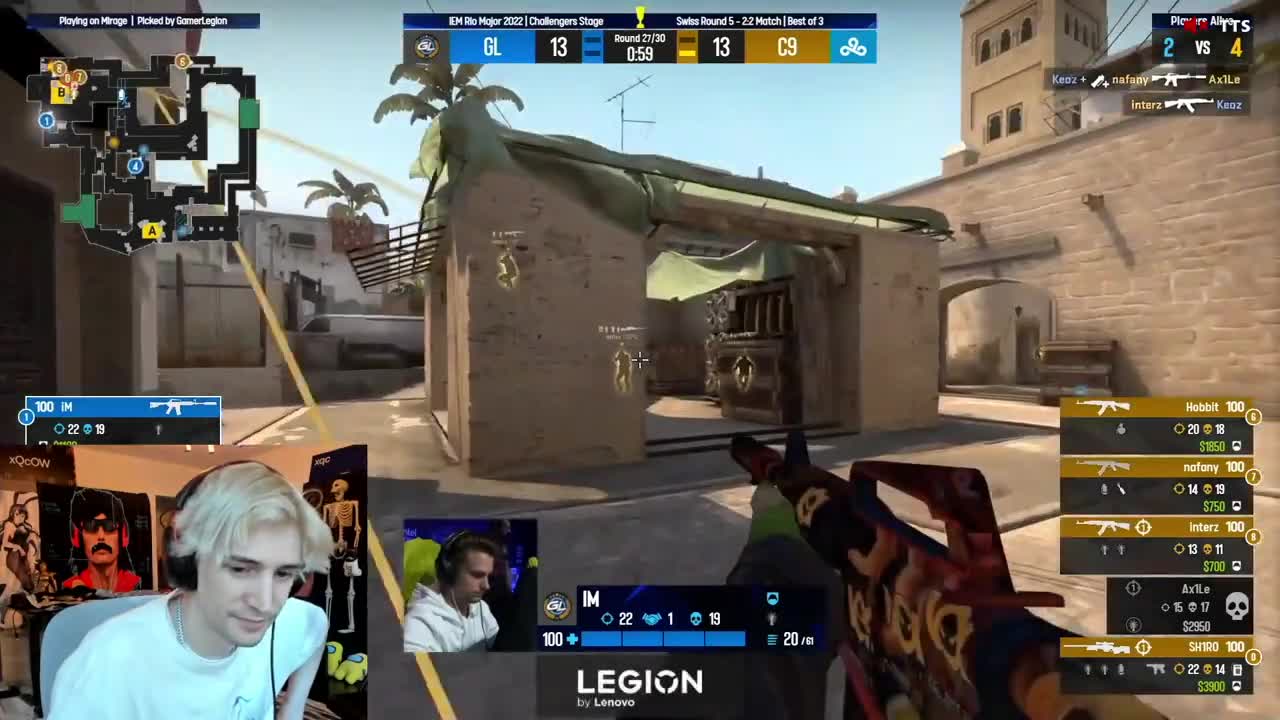 xQc reacts to Axle's INSANE VAC shot in IEM RIO Major