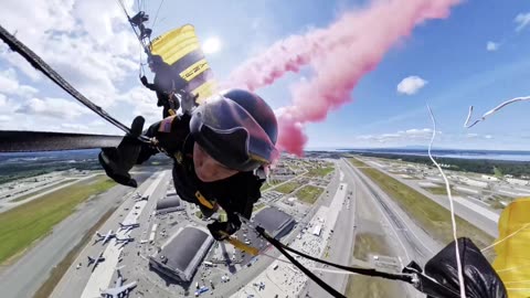 Army Golden Knights jump at Arctic Thunder 2024