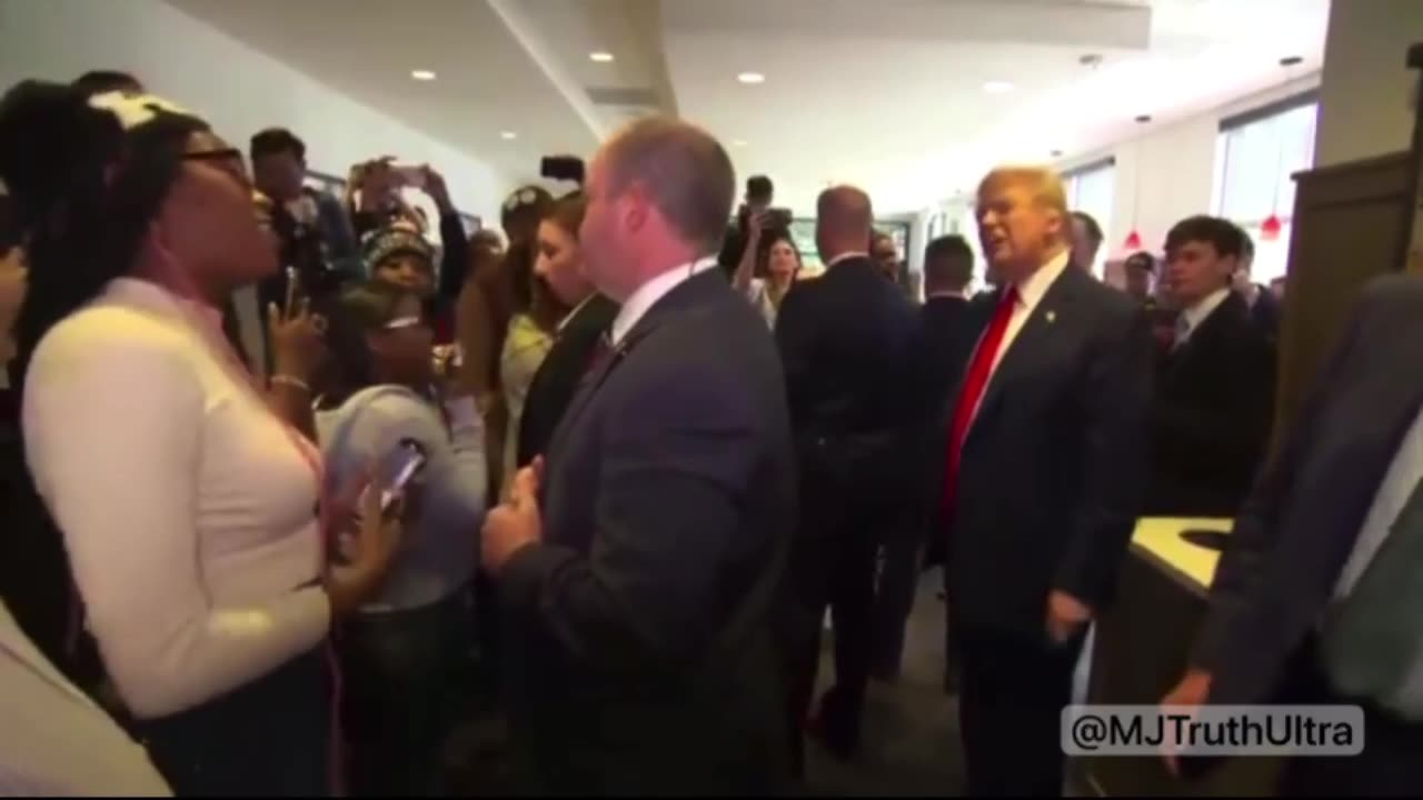Trump Gives Young Woman Bug Hug at Chick-Fil-A
