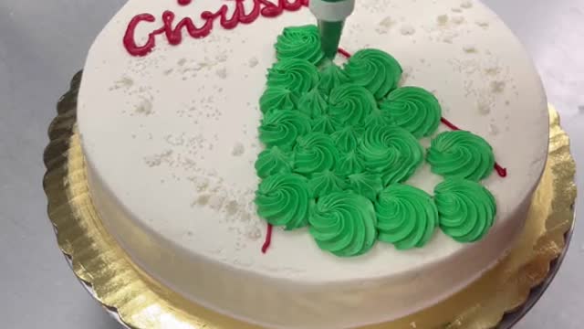 Merry Christmas Tree Cake