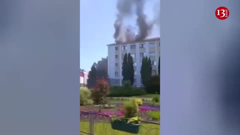 Ukrainian army shelled Russian city of Shebekino - Footage of the burning building