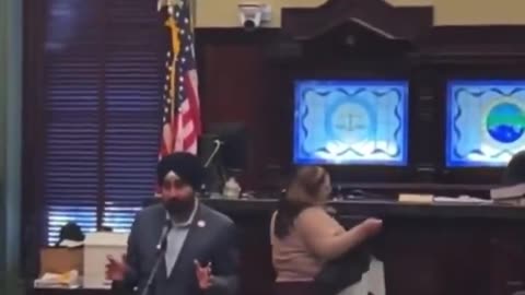 Mayor of Hoboken, NJ RaviBhalla held a Palestinian flag raising ceremony inside