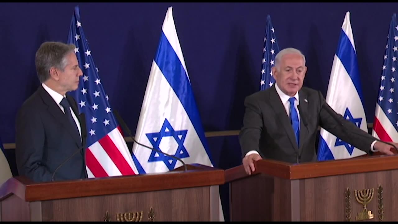 Secretary Blinken and Israeli PM Netanyahu deliver statements to the press