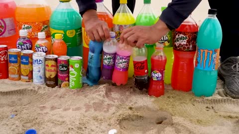 Big Underground Volcanic Eruption from Coca-Cola, Mtn Dew, Monster, Fanta, 7up, Mirinda and Mentos3