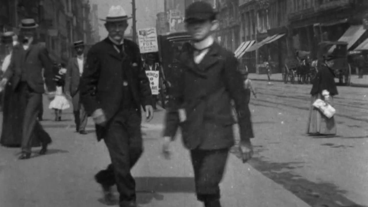 What Happened On 23rd Street, New York City (1901 Original Black & White Film)