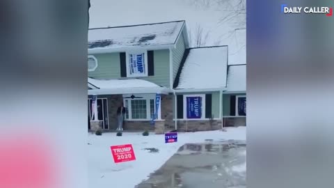 Cyclist Caught Destroying Trump Sign