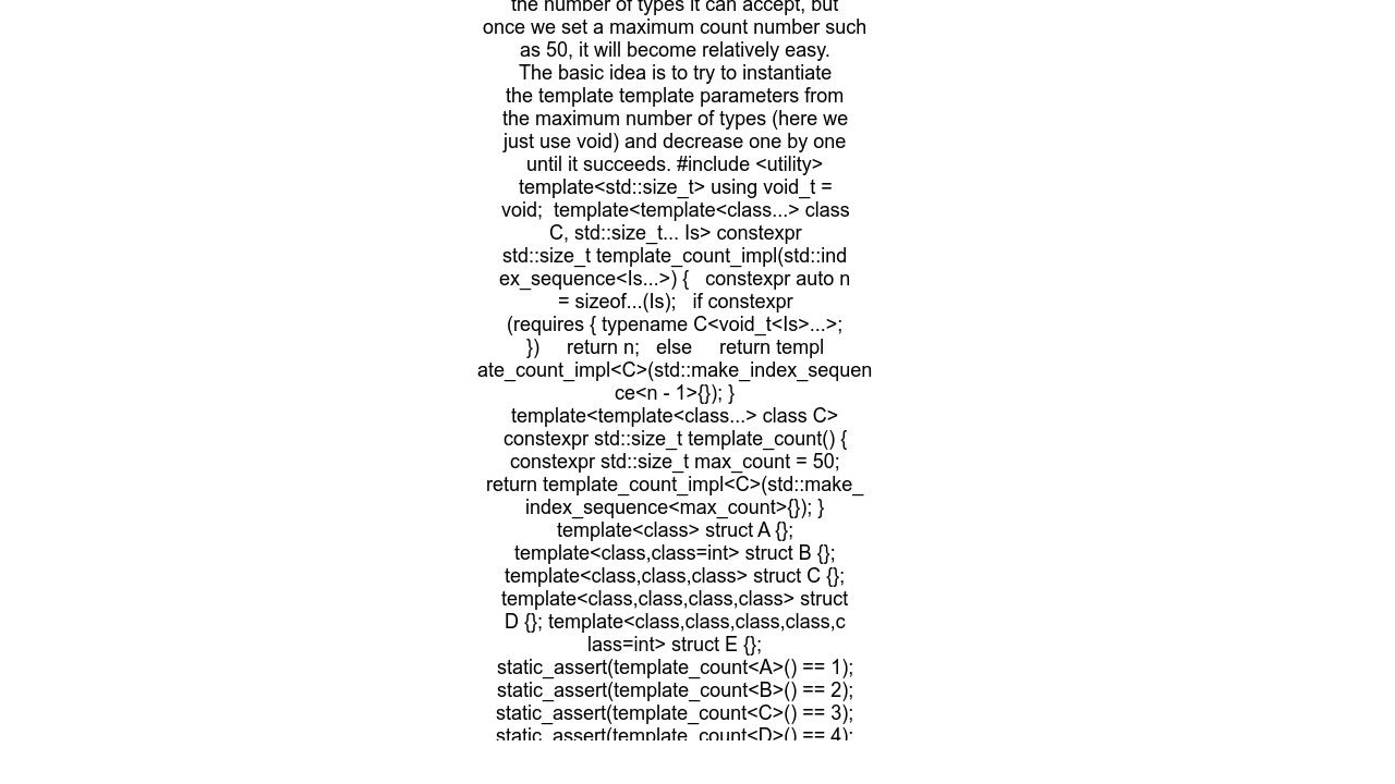 Counting parameters of a template template type