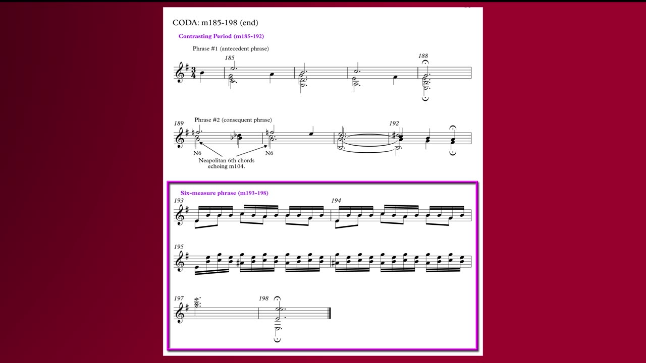 Form And Analysis, Coda. Video 8: m185-198 (end)