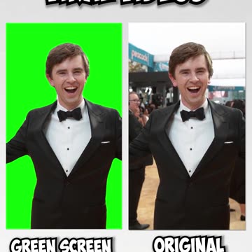 Freddie Highmore Posing on the Red Carpet Meme | Green Screen vs Original