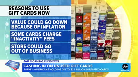 Americans holding onto $21 billion in unused gift cards l GMA