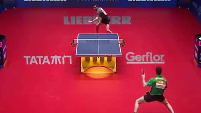 The handsome match of table tennis