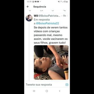 Criança pós vacinada em seguida desmaiou