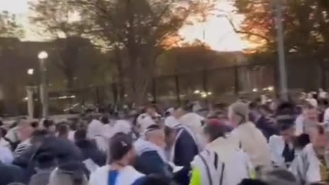 The March For Israel! Jewish supporters of Israel gather in a peaceful morningl prayer.