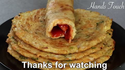15 Minutes Breakfast with Potato _ Easy Potato Recipe_ Semolina Potato Crepe.