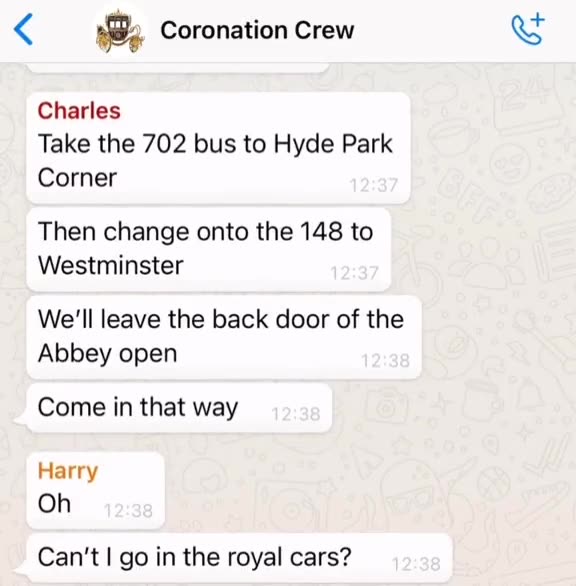 Coronation group chat.