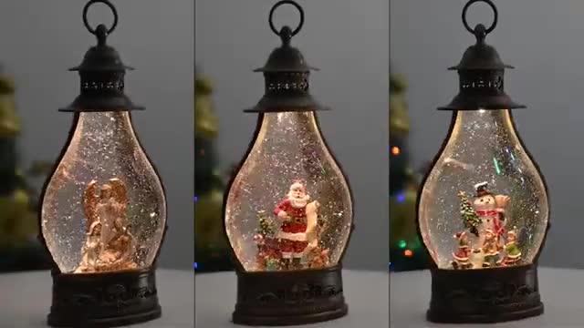 Christmas Snow Globes, 2022 water spinning snow globe, Led glitter Xmas snow globe