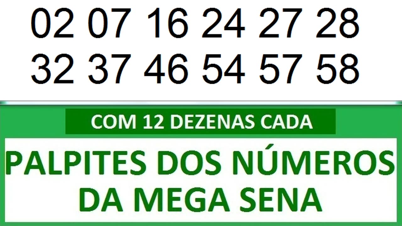 PALPITES DOS NÚMEROS DA MEGA SENA COM 12 DEZENAS 1m 1n 1o 1p 1q 1r 1s 1t 1u 1v 1w 1x