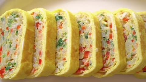 Korean Rice Egg roll _ Rolled Omelet