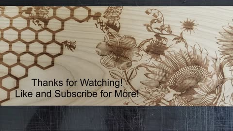 BEAUTIFUL Cherry Wood Laser Engraved with Honey Bees