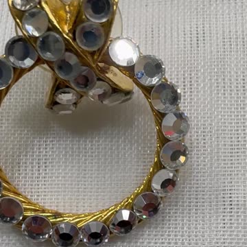 Handmade Unique 1” 18KGP Post Earrings. Made with Swarovski Crystals. Gift