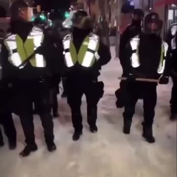 People chanting "I believe that we will win" in Canada.