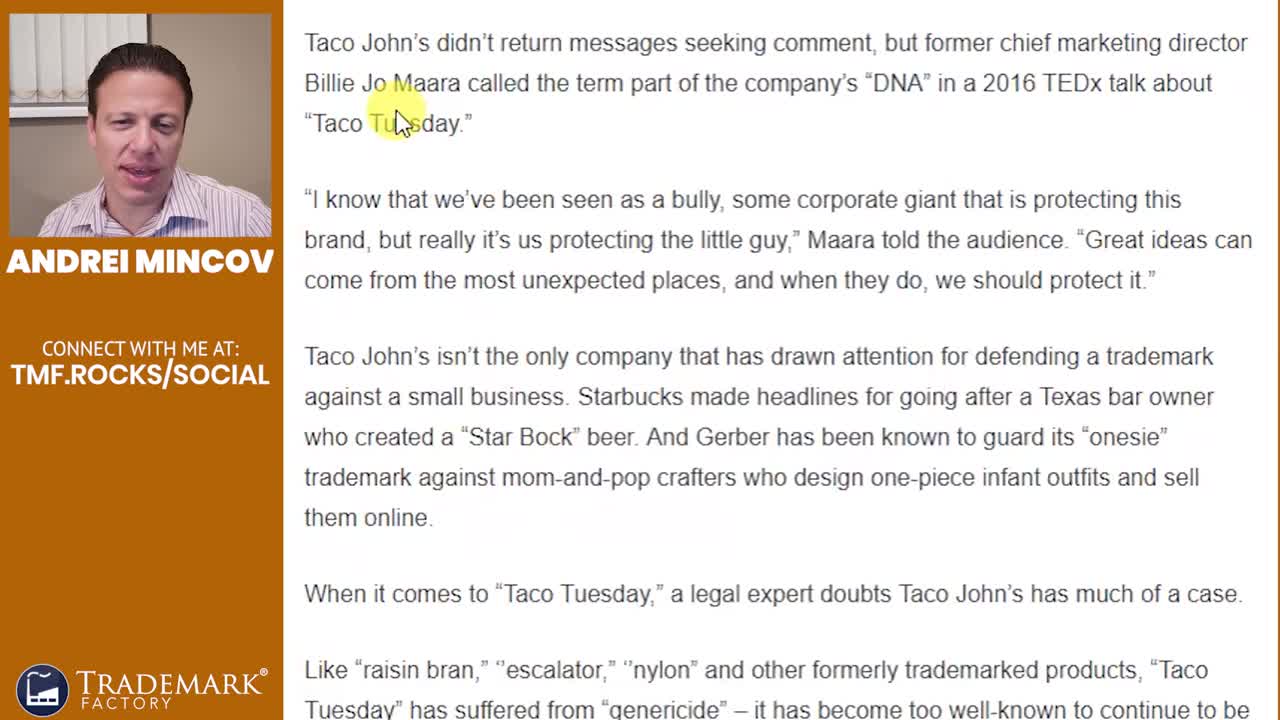 Taco Tuesday Is A Trademark