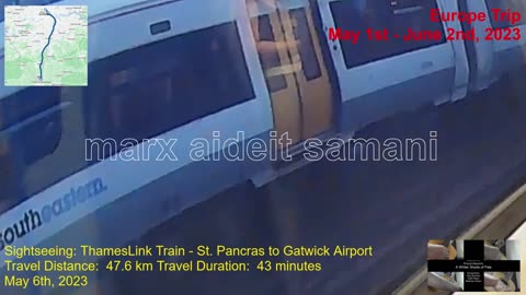 May 6th, 2023 34b Thames Link train from St. Pancras Station to Gatwick Train Station, England