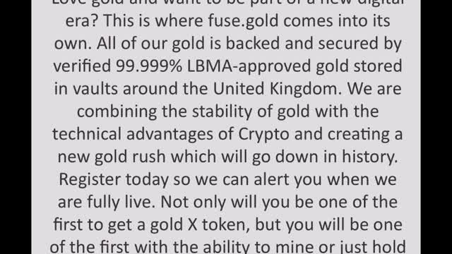 FUSE.GOLD. Could this be the new HEX? Register now for free crypto.