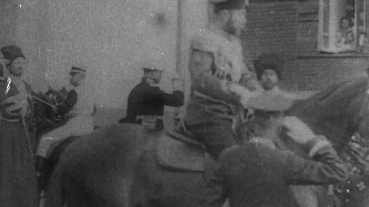 Russian Czar Nicholas II and Czarina Alexandra (1900's Original Black & White Film)