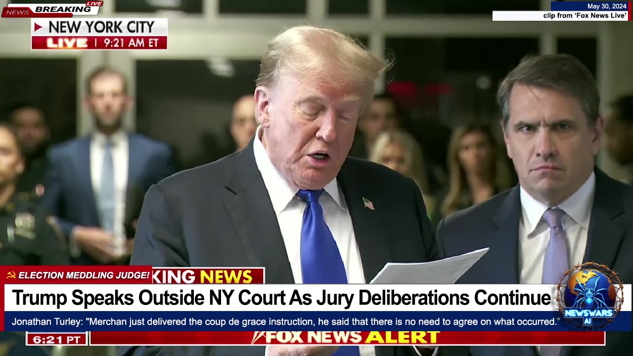 Trump Speaks Outside NY Court As Jury Deliberations Continue