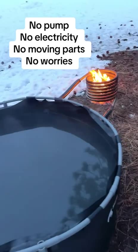How to warm up the freezing water in your hot tub without electricity or a pump!