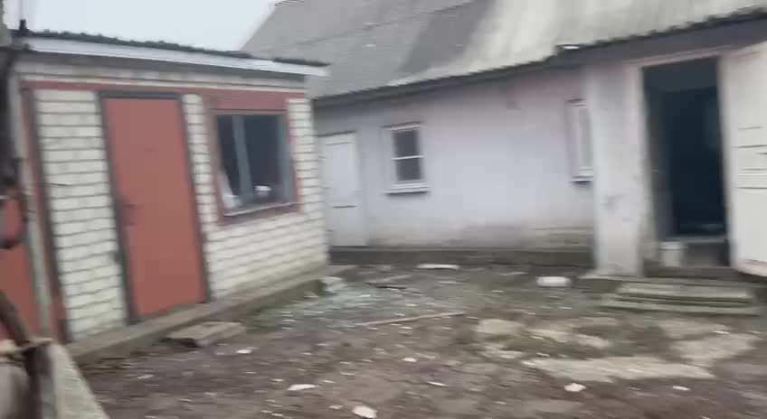 Elenovka, a house is on fire after the shelling of the Ukrainian Army.