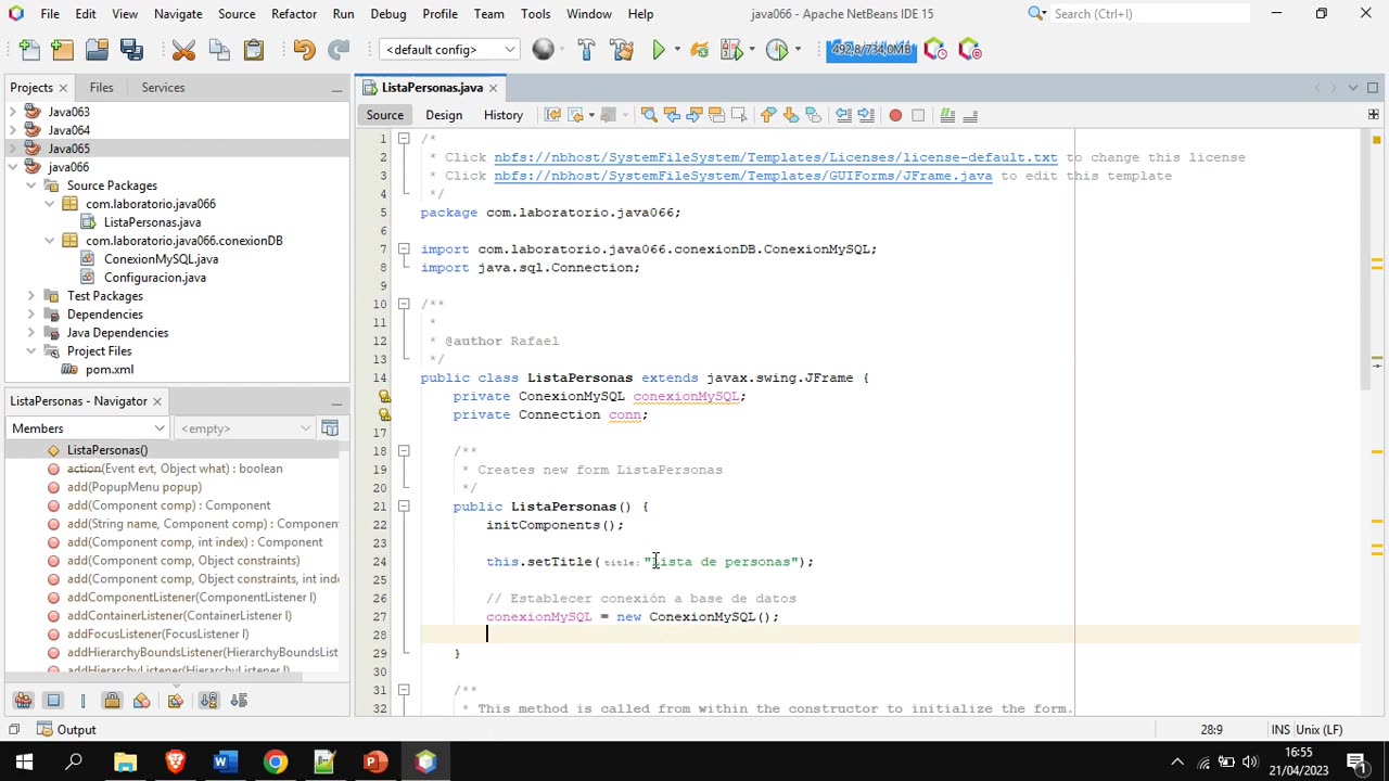 Java parte 66. Desarrollo de CRUD con la librería swing (1/6)