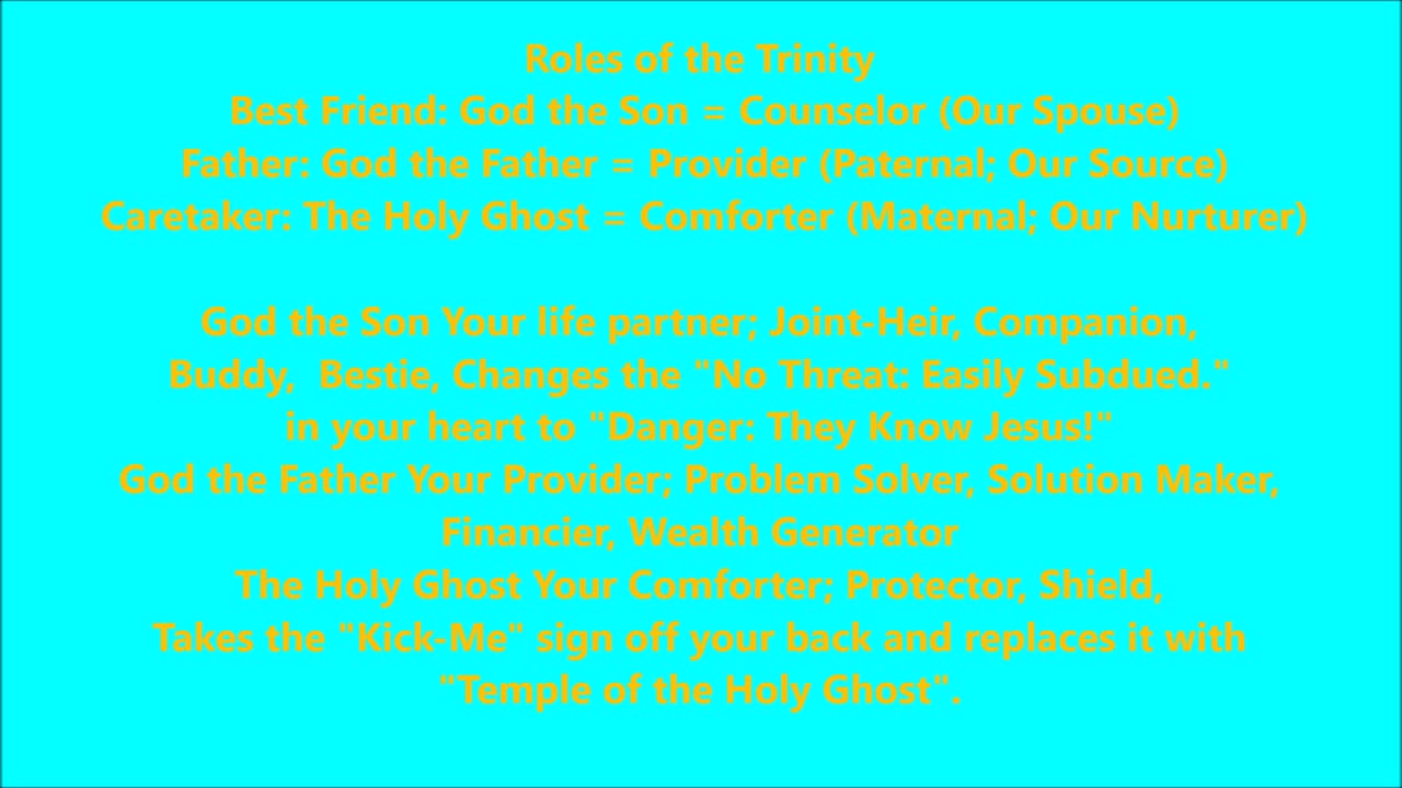 Godliness | Roles of the Trinity - RGW Teaching