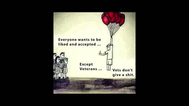 Everyone wants to be liked and accepted...except veterans...veterans don't give a shit