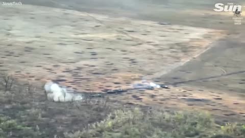 Ukrainian special forces take out Russian tanks in aerial bombardments over Donetsk_1