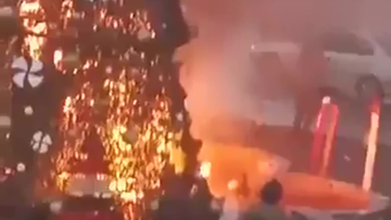 Islamist fighters torched a Christmas tree in Al-Sqailbiyyah
