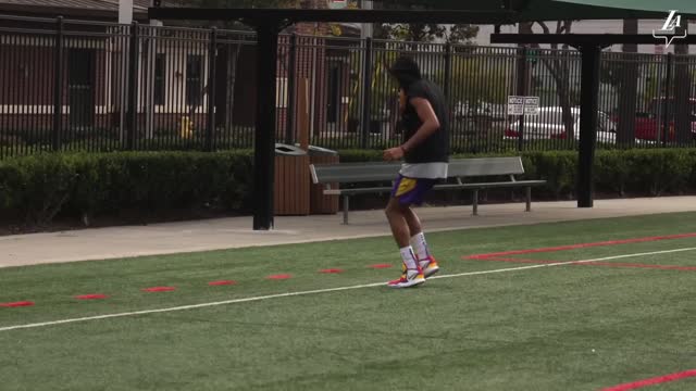 Behind the Scenes LeBron, Lakers Post-Practice Football