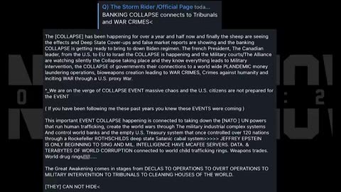 Precipice announced, Banking Collapse, Durham, Terabytes of WORLD