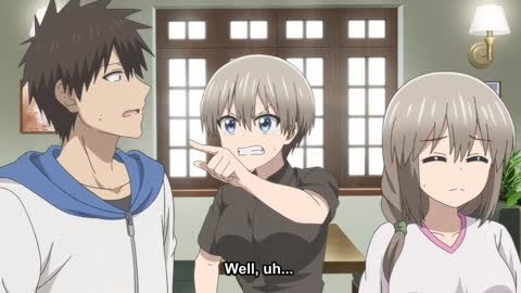 Her senpai blushes while she cal