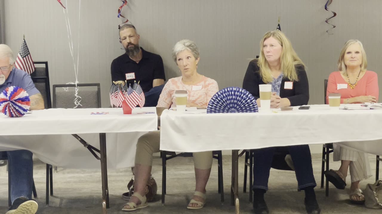 Greg Woodward and Ag Knudsen presenting at Lewis and Clark County Patriots 8/10/23