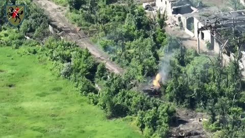 Successful work on the enemy tank and its burning crew