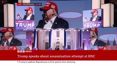 Donald Trump describes attempt to kill him in Republican convention speech | BBC News